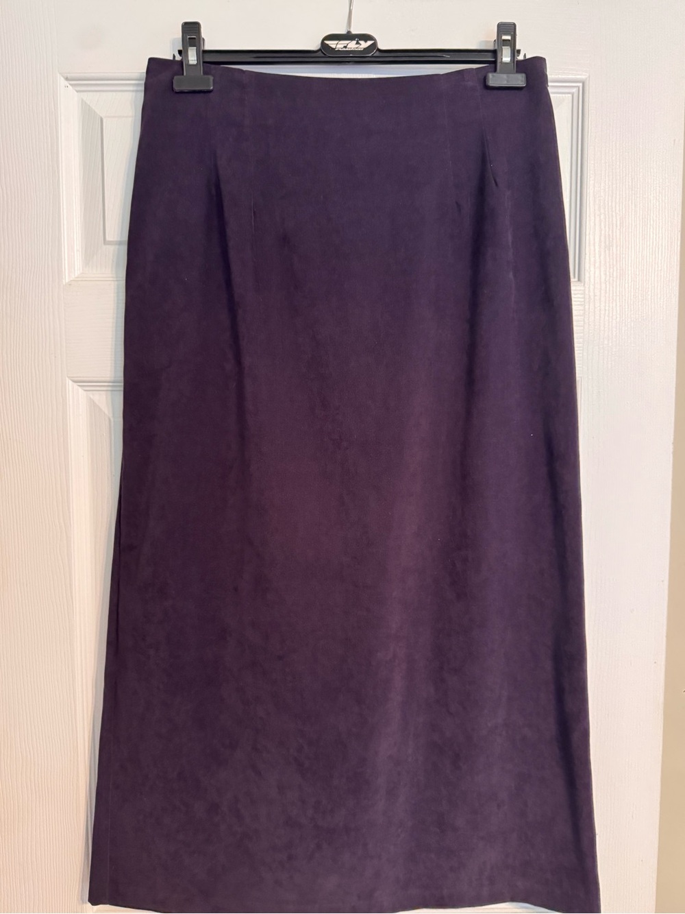 Vintage Y2K Briggs New York Faux Suede Plum Purple Career Pencil Maxi Skirt 12